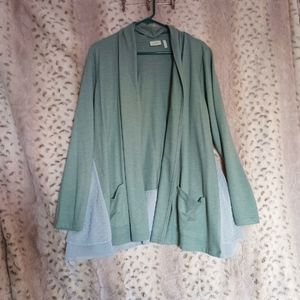 LOGO Lori Goldstein Open Front Cardigan